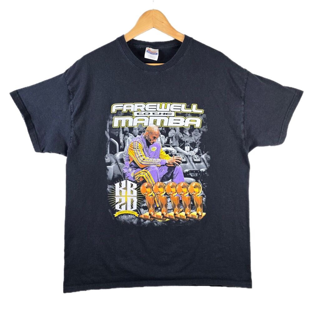 Lakers Kobe Bryant Last Game Parking Lot Rap Tee Shirt XL 4-13-16 Vintage Style
